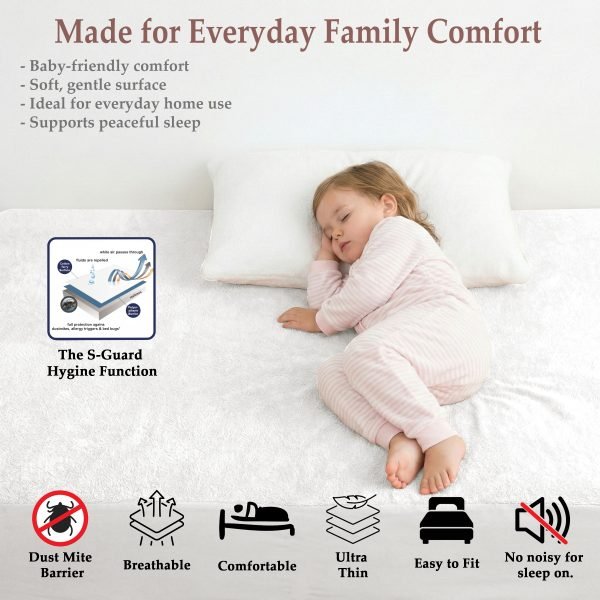 Terry Mattress Protector Cover - White - Image 4